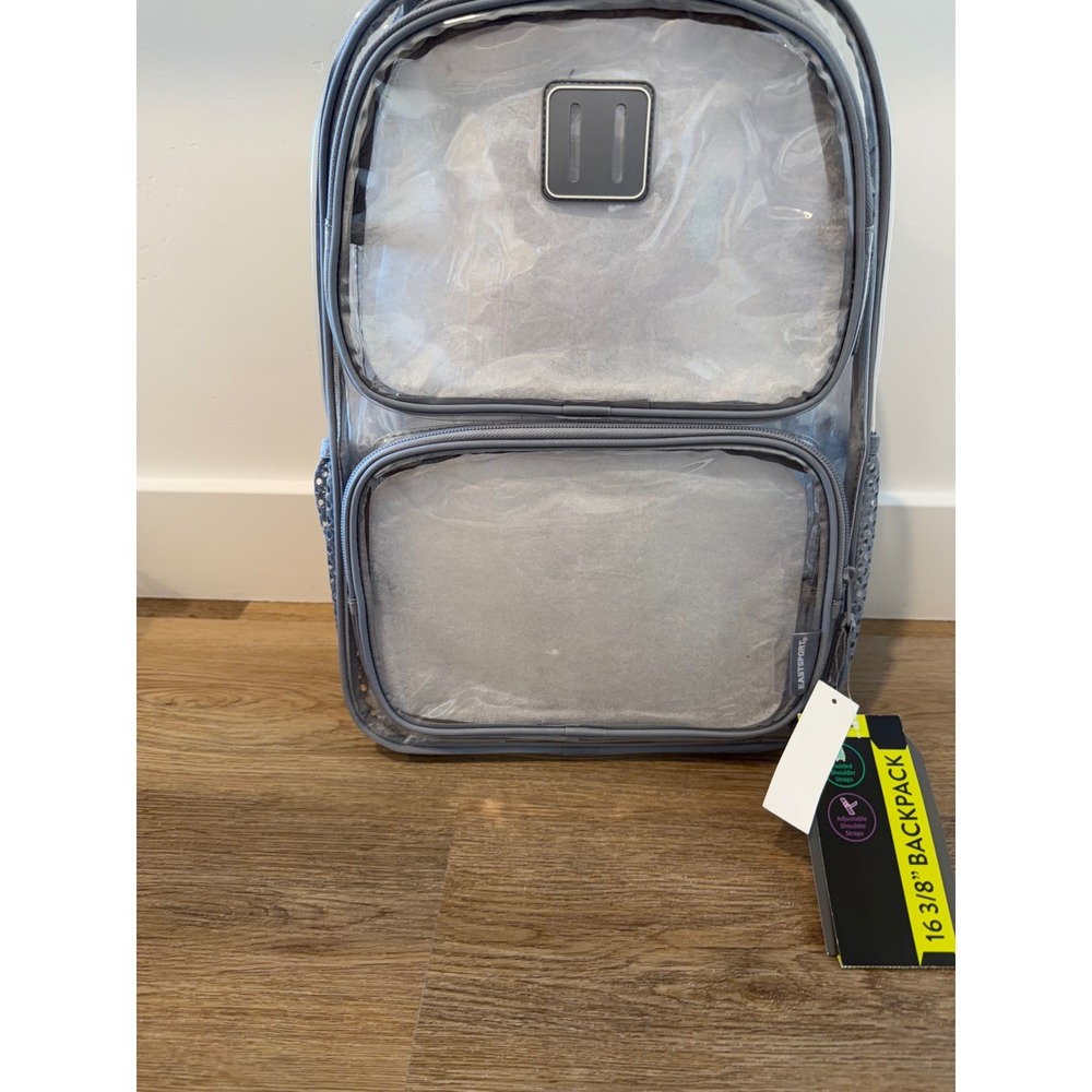 Clear backpack 16" cool gray